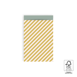 Cadeauzakje | stripe diagonal yellow | HOP.