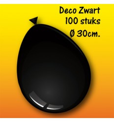 Ballonnen zwart 30 cm 100 stuks