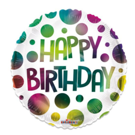 folie ballon Happy Birthday wordt geleverd met  helium kan alleen geleverd worden in Berkel en Rodenrijs Bergschenhoek Bleiswijk en Pijnacker of kunnen afgehaald wordt in de winkel
