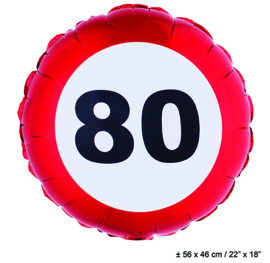 Folie Ballon 80 jaar plus minus 56x46 cm geleverd met  helium kan alleen geleverd worden in Berkel en Rodenrijs Bergschenhoek Bleiswijk en Pijnacker of kunnen afgehaald wordt in de winkel