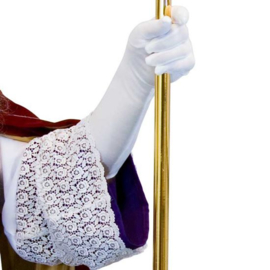 Luxe witte Sinterklaas handschoenen, maat XXL.