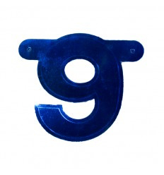 Banner cijfer 9 Blauw 1 pcs