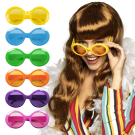 Partybril Jackie neon blauw