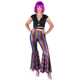 Disco broek pailletten regenboog maat 36/38