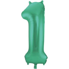 Folie ballon groen Cijfer 1 plus minus 86 cm met helium kan alleen bezorgd worden in Berkel en Rodenrijs, Bergschenhoek, Bleiswijk, pijnacker of in de winkel afgehaald worden