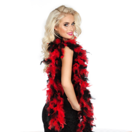 Boa 50 g Party rood en zwart Boa 50 g Party rood en zwart (180 cm)