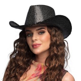Hoed cowboy Rodeo party goud Cowboyhoed Rodeo Party Zwart