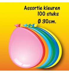 Assortie gekleurde ballonnen 100 stuks circa 30 cm