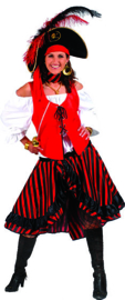 Pirate Jacky Blouche, vest, skirt,scraf maat 36/38