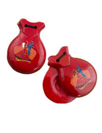 2 red castanets