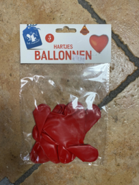 Harten ballonnen Rood 5 stuks