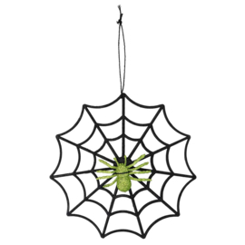 Spinnenweb Glitter met spin
