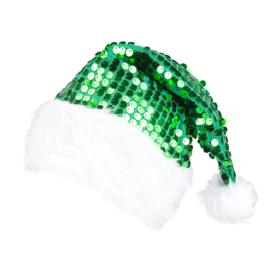 Kerstmuts glitter groen