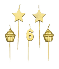 Party Cake Candles 6  jaar