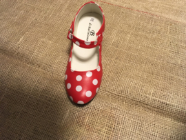 Kinderschoen Rood met witte stippen maat 29