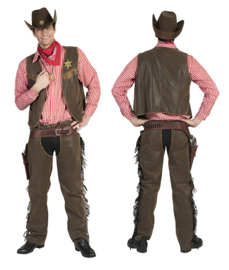 Wild west wade Man vest chaps with belt maat 48/50