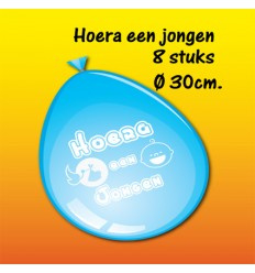 Hoera een jongen ballonnen