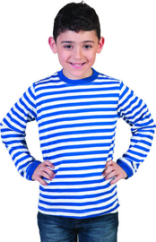 striped T-shirt blue/white maat 128