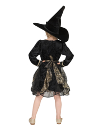 Spiderweb Witch Dress, Hat. maat 128