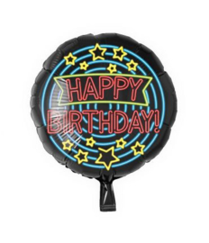 Folie ballon Happy Birthday  18 inch 45 cm geleverd met helium af te halen in de winkel