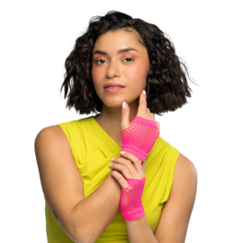 Handschoenen pols New York neon roze