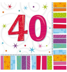 Servetten "40" 33x33 cm 16 stuks