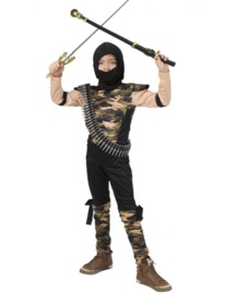 Army Ninja Filled Jumpsuit hood maat 140