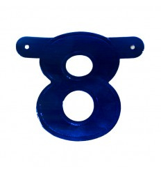 Banner cijfer 8 Blauw 1 pcs