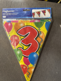 Vlaggenlijn 3  jaar 10 meter allebei de kanten bedrukt
