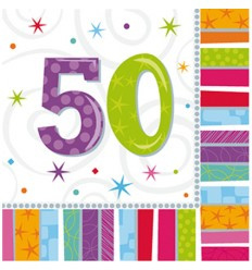 Servetten "50" 33x33 cm 16 stuks