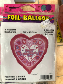 Folie ballon Happy Valentine's 18 inch worden geleverd met  helium kan alleen geleverd worden in Berkel en Rodenrijs Bergschenhoek Bleiswijk en Pijnacker of kunnen afgehaald wordt in de winkel