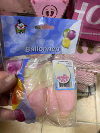 Confetti ballonnen meisje 6 stuks doorsnede 30 cm