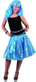 Disco verstelbare Rok Blauw one size