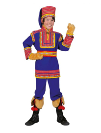 Lapland Child maat 104 shirt, pants, hat, mittens, boot covers, belt