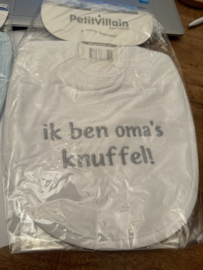 Slab. Ik ben Oma's knuffel wit/grijs