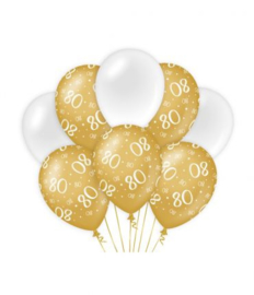 80 jaar Ballonnen 8 stuks gold White