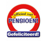 Officieel met pensioen schild