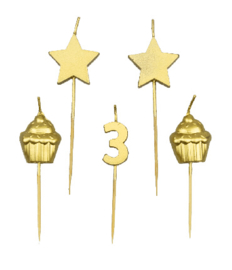Party Cake Candles 3  jaar
