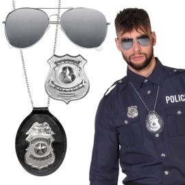 Set 'Special police' (partybril, ketting en badge)