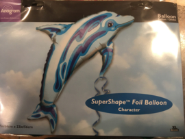 Dolfijn boy 84x 56 cm blauiw wordt geleverd met  helium kan alleen geleverd worden in Berkel en Rodenrijs Bergschenhoek Bleiswijk en Pijnacker of kunnen afgehaald wordt in de winkel