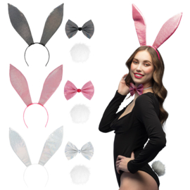 Set Sparkling bunny Wit/Roze