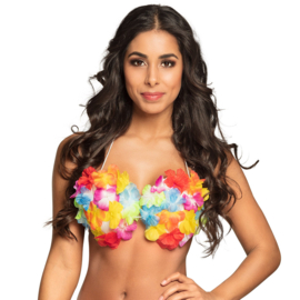 Schelpenbeha Schelpenbeha met bloemen Als de temperatuur stijgt, dan neemt ook het aantal strand- en tuinfeesten toe. Met deze zomerse schelpenbeha met kleurrijke bloemen creëer je gemakkelijk een tropische hula outfit. Dé perfecte accessoire die past bij