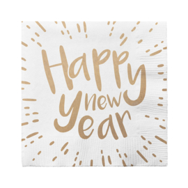 20 Servetten 'Happy New Year' Set 20 Servetten 'Happy New Year' (33 x 33 cm)