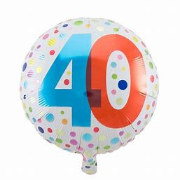 Folieballon 40 jaar 45 cm gekleurd wordt geleverd zonder helium