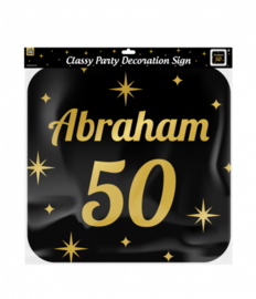 Classy Groot bord 50 jaar Abraham voor op het raam of voordeur