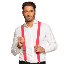 Bretels Basic neon roze