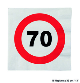 70 Jaar: 16 napkins plus minus 23 cm