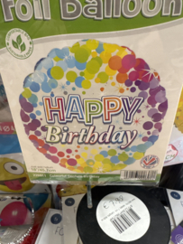 folie ballon Happy Birthday wordt geleverd met  helium kan alleen geleverd worden in Berkel en Rodenrijs Bergschenhoek Bleiswijk en Pijnacker of kunnen afgehaald wordt in de winkel