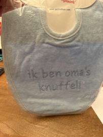 Slab. Ik ben Oma's knuffel blauw