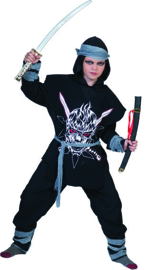 Fierce Ninja Shirt with hoofd Tunic pants belt Headpiece maat 140